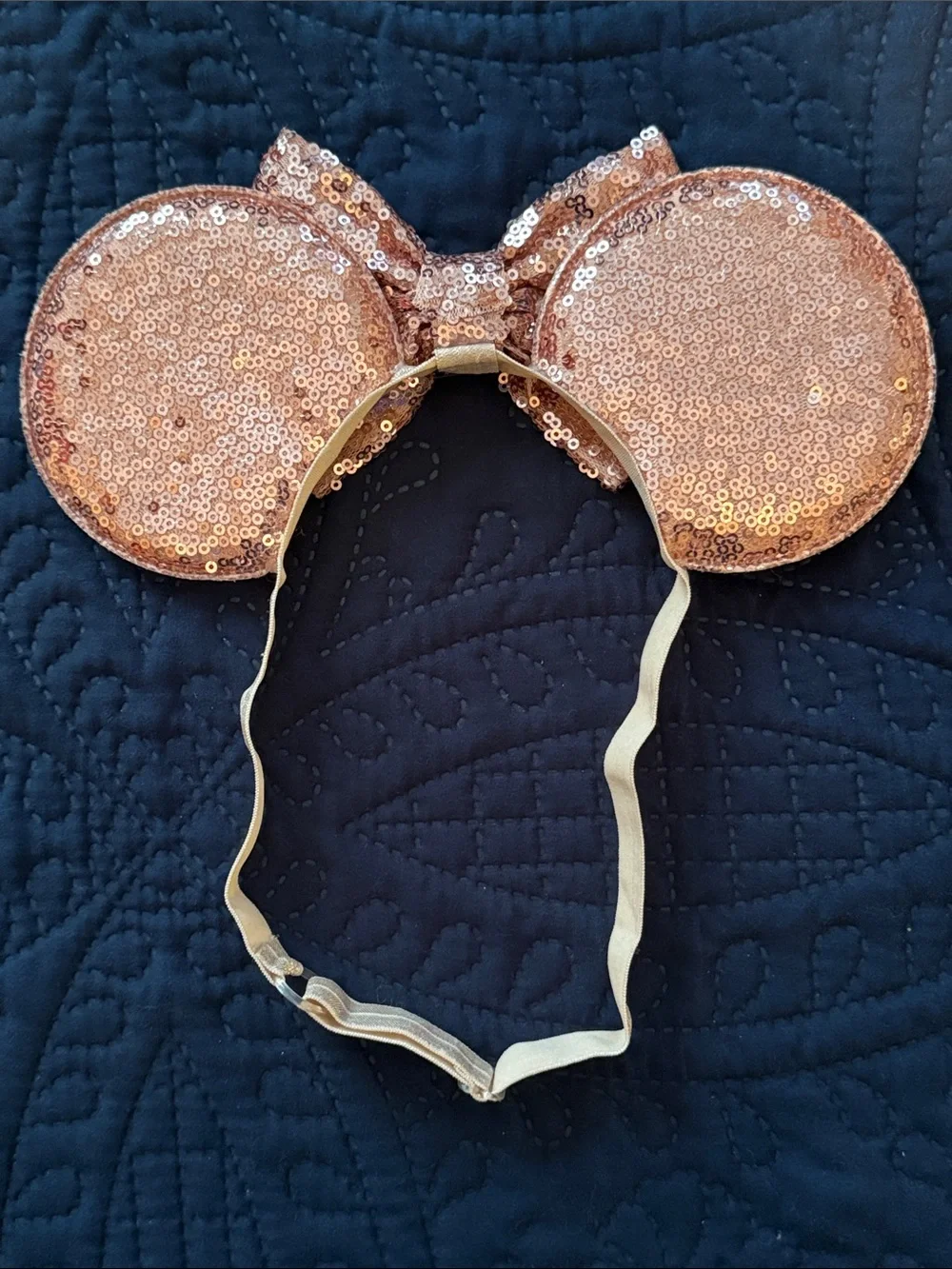 Rose Gold Sequin Minnie Ears Headband